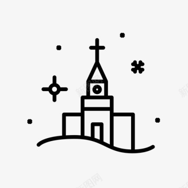 教堂十字架焰火图标图标
