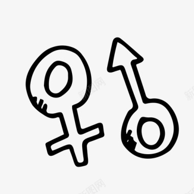 性别符号涂鸦女性符号图标图标