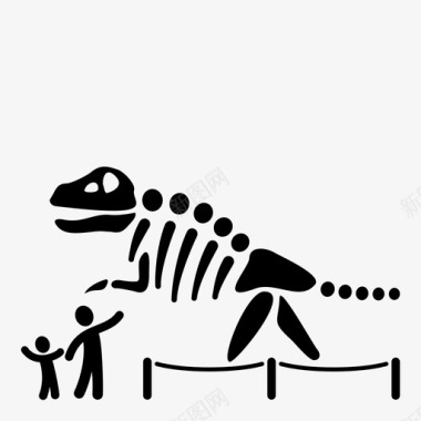 恐龙化石考古学灭绝图标图标