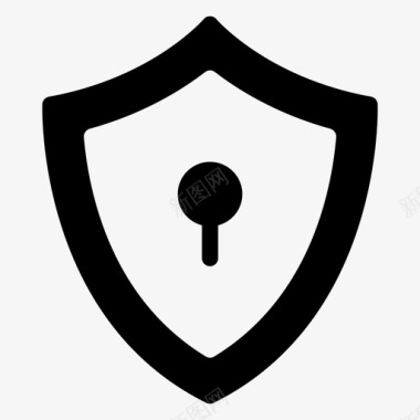 公共信息标志安全标志盾锁保护图标图标