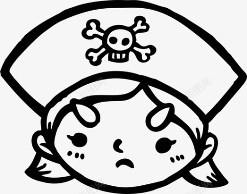海盗手绘强盗图标图标