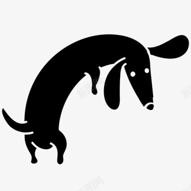 狗转身动物背部图标图标