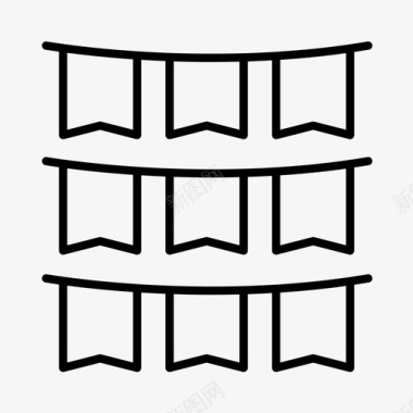 节日用彩旗彩旗马戏团集市图标图标