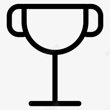 奖杯奖品轮廓杯和玻璃杯图标图标