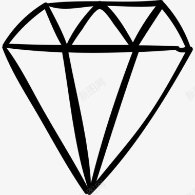 钻石圣瓦伦丁轮廓黑色图标图标