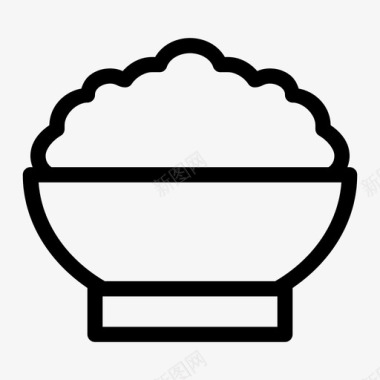 白色道路饭碗食物饭图标图标