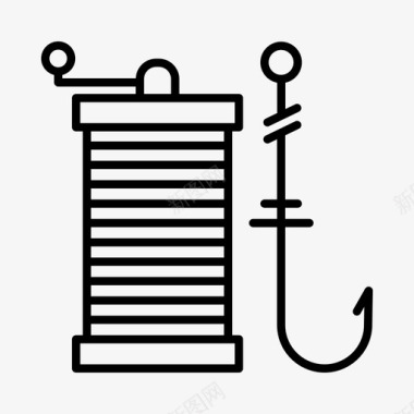 钓鱼线渔夫捕鱼设备图标图标