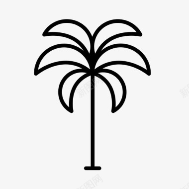 棕榈树佛罗里达夏威夷图标图标