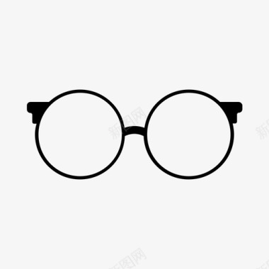 圆眼镜时髦现代图标图标