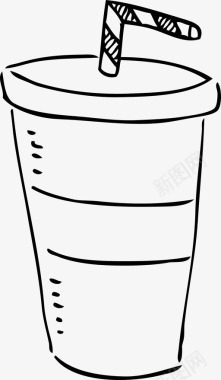 冷饮杯子吸管图标图标