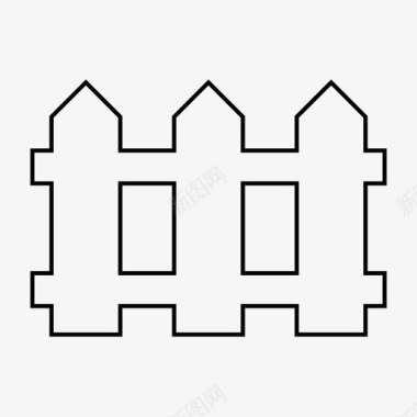 细笔尖围栏封闭式畜栏式图标图标