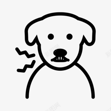 咆哮狗攻击性愤怒的狗图标图标