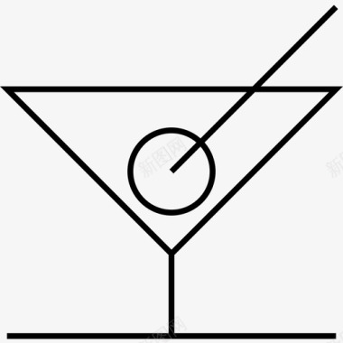 鸡尾酒饮料几何图案图标图标