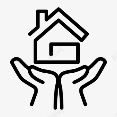 手拉手手和家房子图标图标