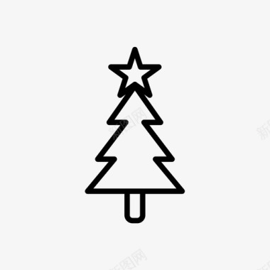圣诞树闪亮星星图标图标