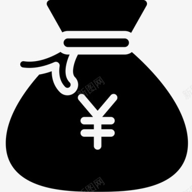 钱日元袋子现金图标图标