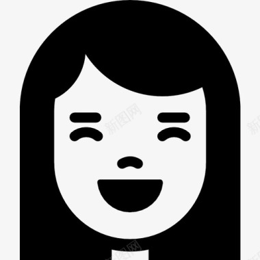 女孩笑情感脸图标图标