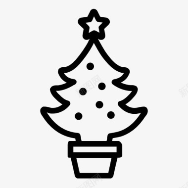 圣诞树装饰圣诞节图标图标