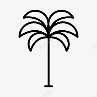 棕榈树海滩夏威夷图标图标