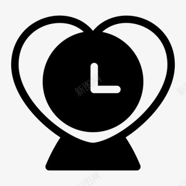 心形钟时间手表图标图标