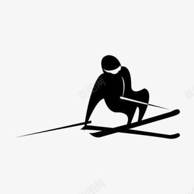 运动和比赛的体育馆滑雪高山比赛图标图标