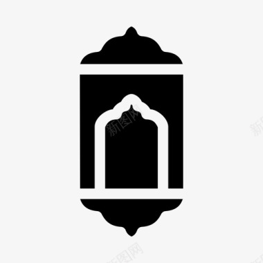 伊斯兰窗户拱门伊斯兰图案图标图标