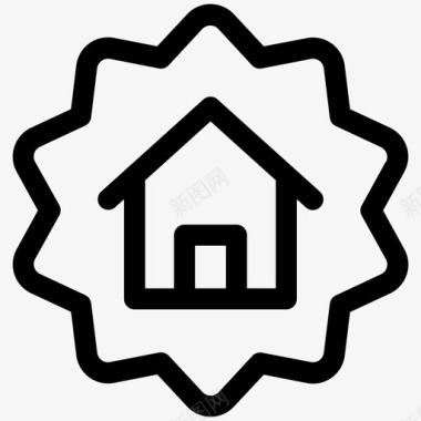 家庭徽章房子房地产系列第三卷图标图标