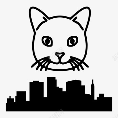 城市猫巷子猫流浪猫图标图标