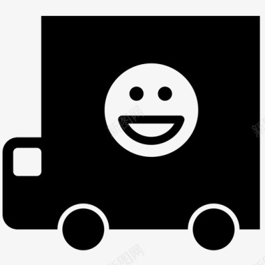愉快的交货卡车货物图标图标