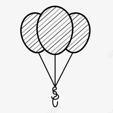 庆祝节日素材条纹气球庆祝节日图标图标