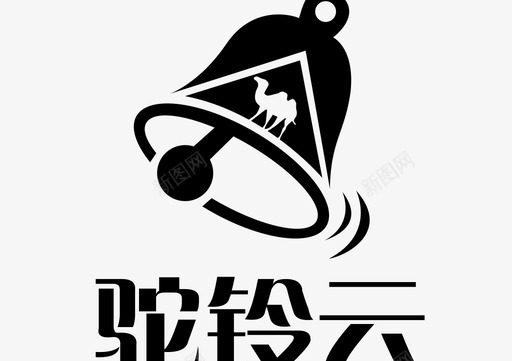 横版海报背景驼铃云logo横版图标
