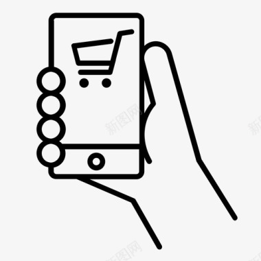 智能手机购物电子商务移动购物图标图标