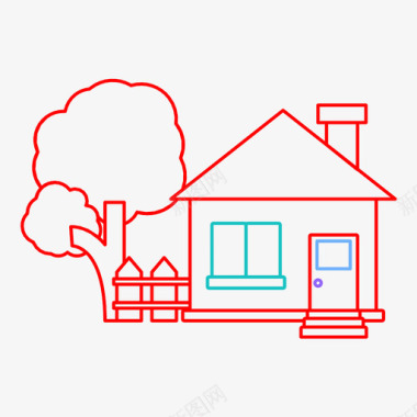 小房子免抠房子花园家图标图标