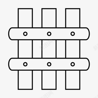 细笔尖篱笆尖桩篱笆花园图标图标