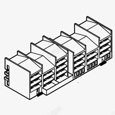 简易款城市公寓公寓住宅图标图标