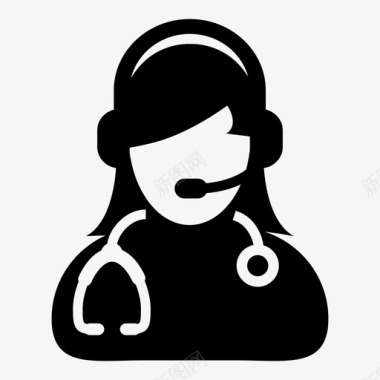 护士医生咨询耳机图标图标