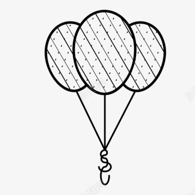 气球庆祝节日图标图标