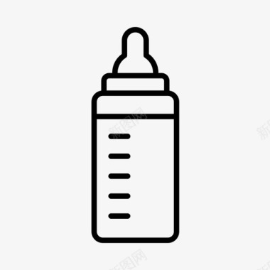 新生儿玻璃奶瓶婴儿奶瓶喂养配方奶粉图标图标