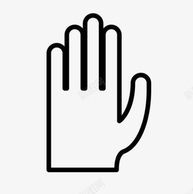 五指张开手手指给图标图标