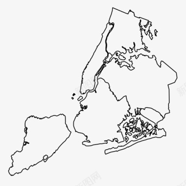 地图针纽约市区曼哈顿图标图标