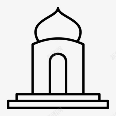 清真寺建筑波斯语图标图标