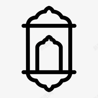 伊斯兰窗户艺术伊斯兰图案图标图标