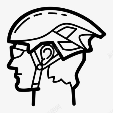 运动自行车头盔自行车保护图标图标