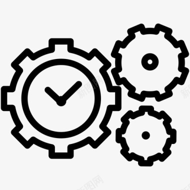 时钟设置配置齿轮图标图标
