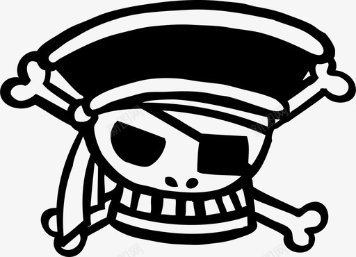 骷髅海盗手绘强盗图标图标