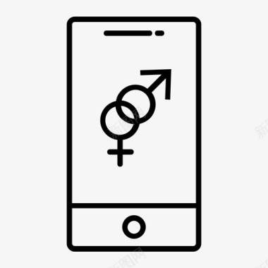 智能手机约会性别男女图标图标