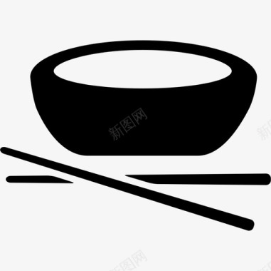 碗和筷子食物日本文化图标图标