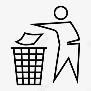 扔垃圾垃圾桶不要乱扔垃圾图标图标