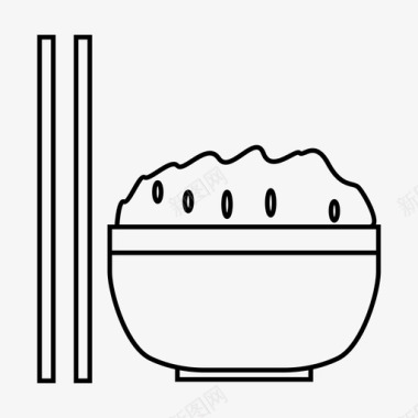 米饭筷子美味图标图标