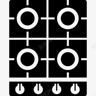 煤气厨房炉灶厨师烹饪图标图标